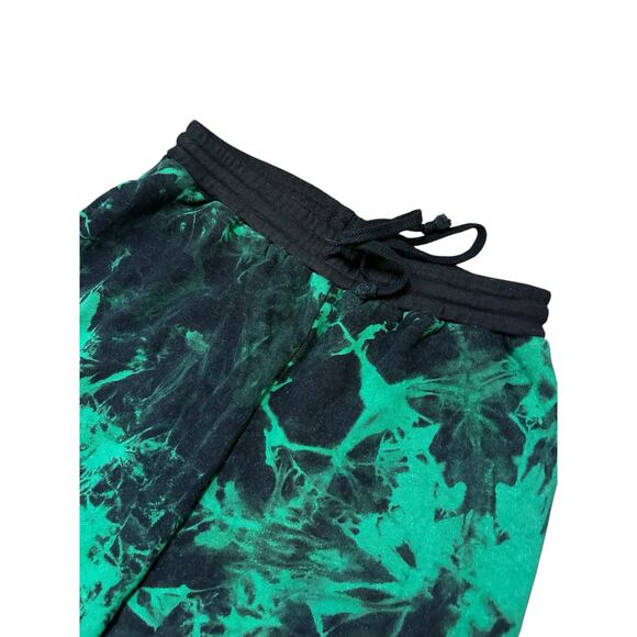 Hot & Delicious Tie Dye Joggers Black Green Splatter Style Size Medium - Picture 4 of 6
